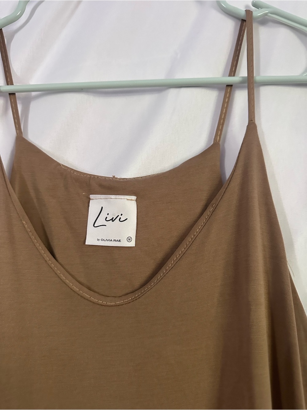 Olivia Rae Brown Slip Maxi Dress with Thin Straps - Picture 2 of 3